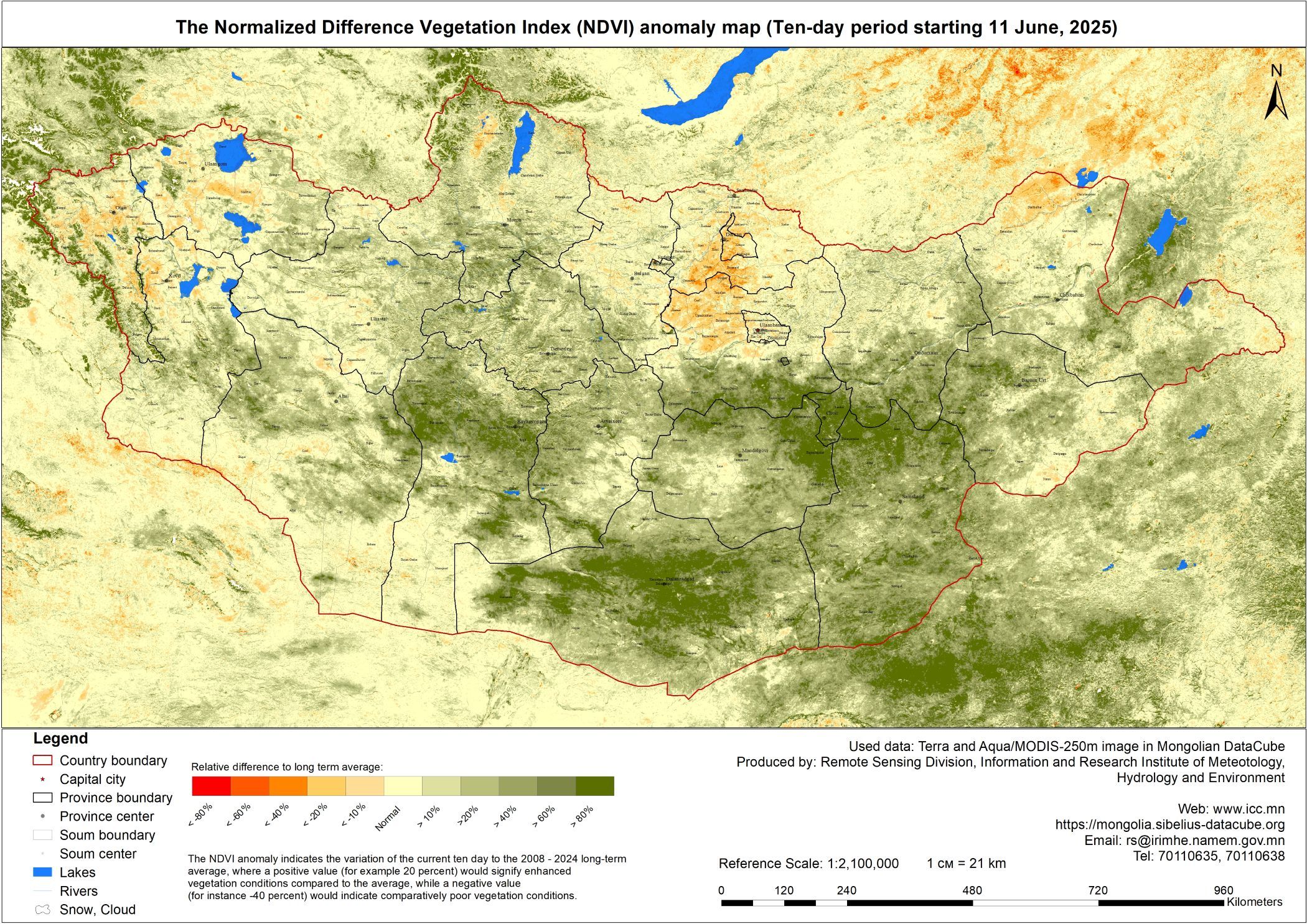 MODIS product-NDVI Anomaly
